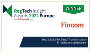 Fincom is a winner of RegTech Insight Awards Europe 2022